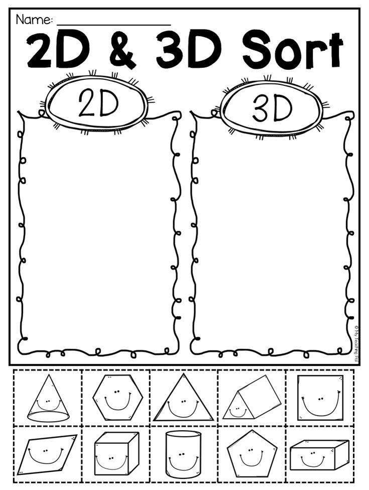 21 Kindergarten 2D And 3D Shapes Worksheets