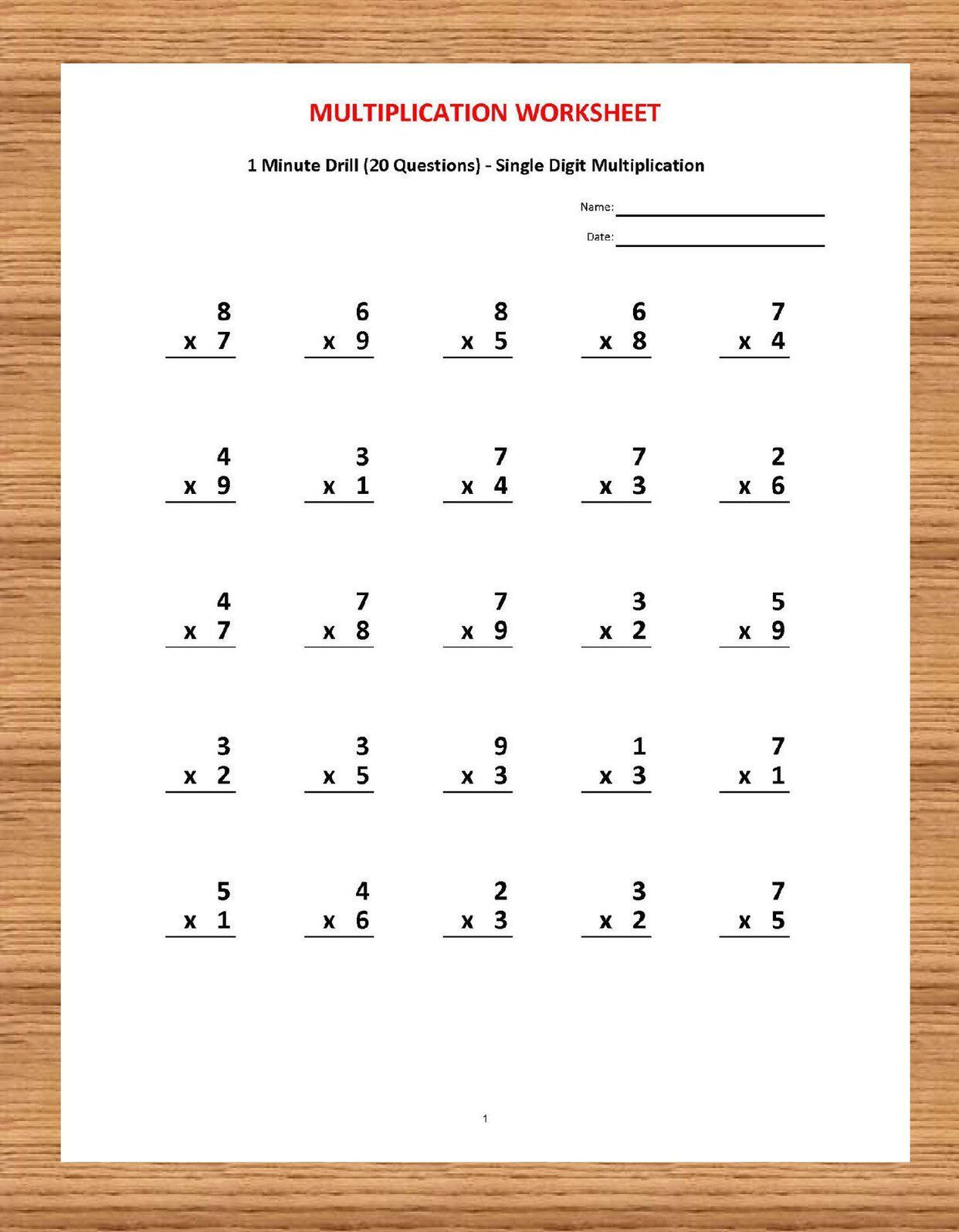 21 Multiplication Worksheets For Grade 2 With Answers