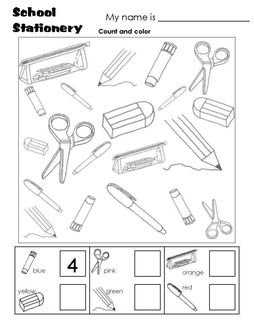 21 My School Worksheets For Kids Kindergarten