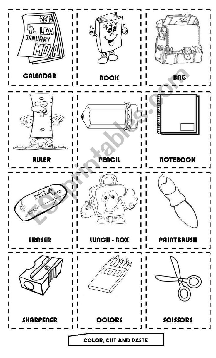 21 My School Worksheets For Kids Kindergarten