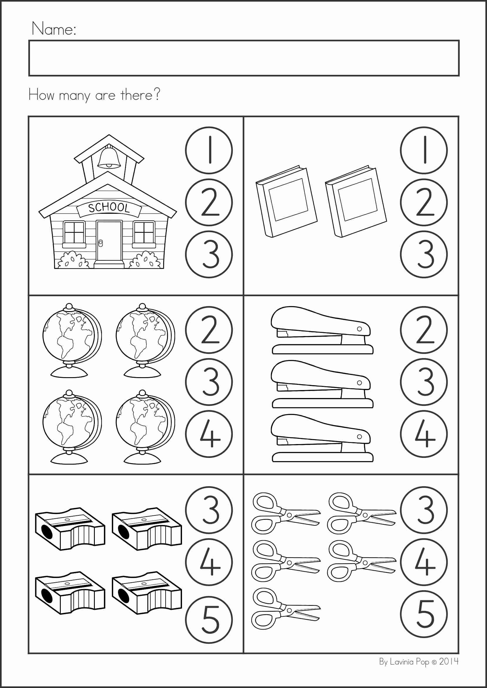 21 My School Worksheets For Kids Kindergarten