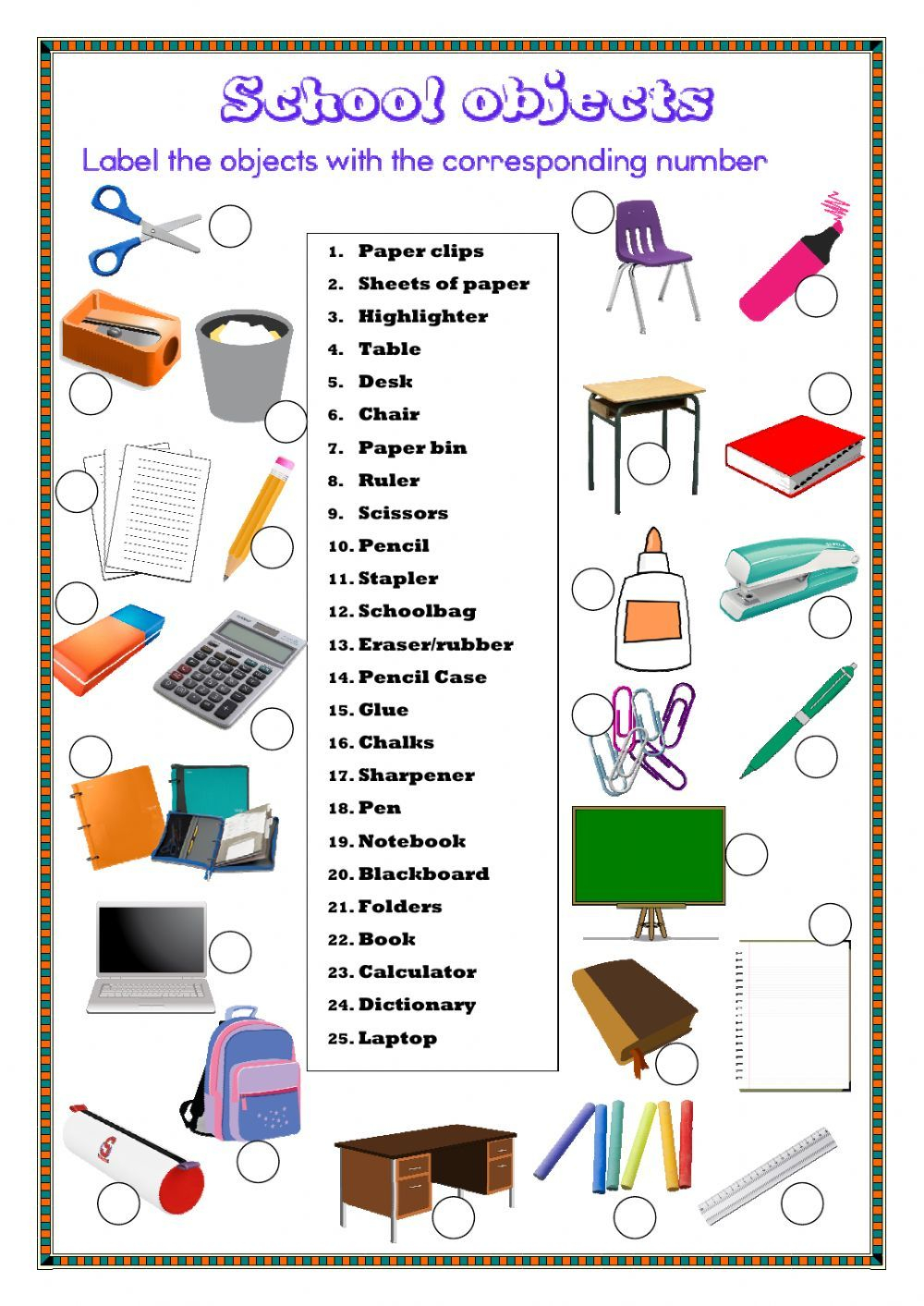 21 My School Worksheets For Kids Kindergarten