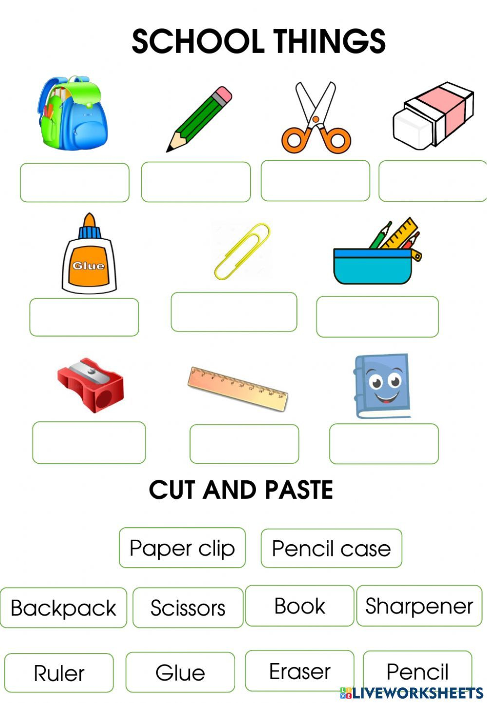 21 My School Worksheets For Kids Kindergarten