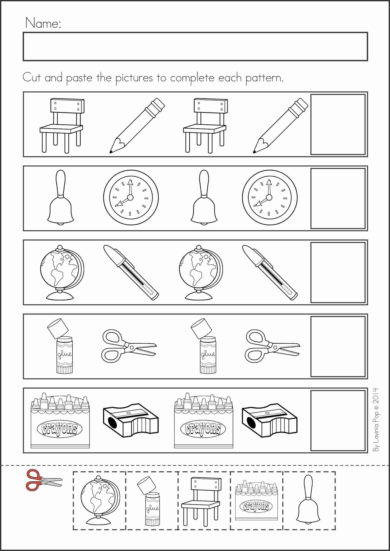 21 My School Worksheets For Kids Kindergarten