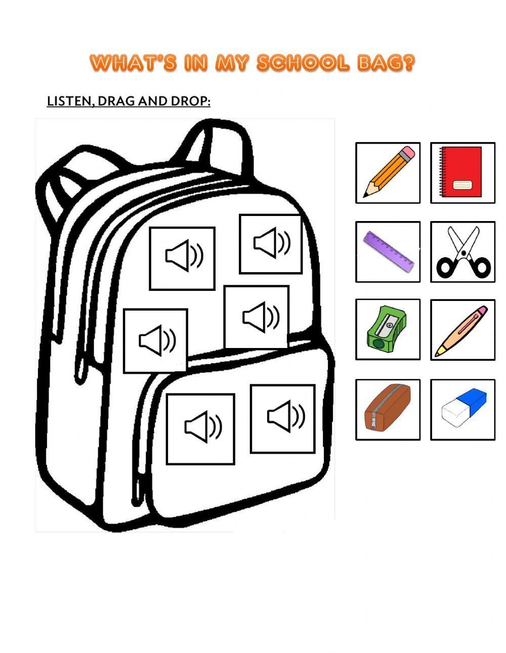 21 My School Worksheets For Kids Kindergarten