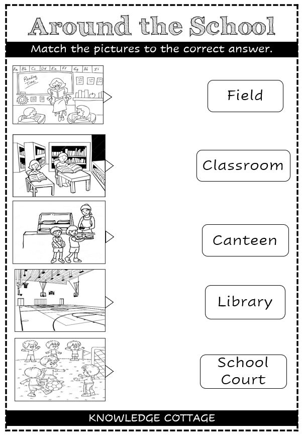 21 My School Worksheets For Kids Kindergarten
