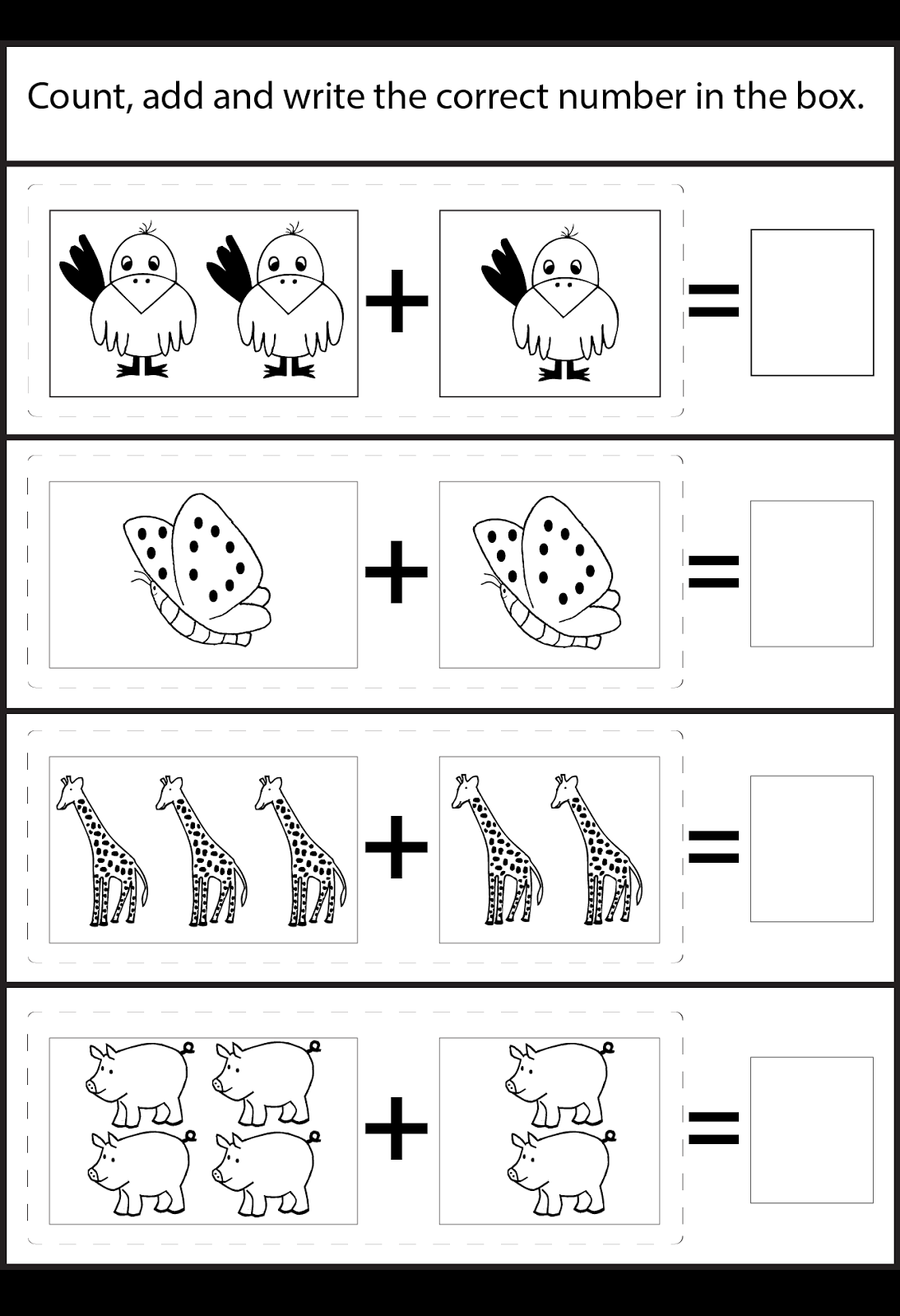 21 Picture Addition Worksheets Kindergarten Free