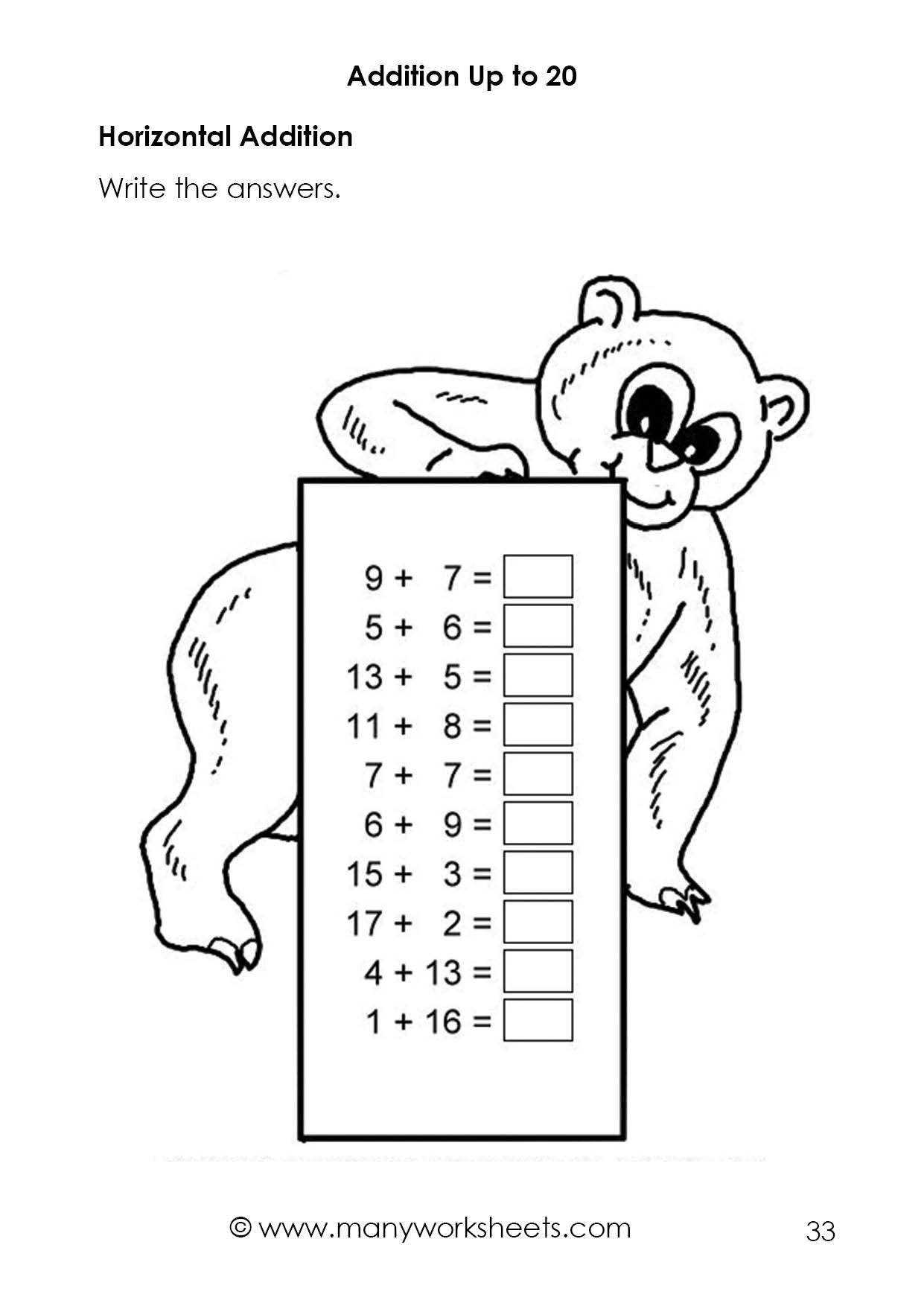 21 Picture Addition Worksheets Kindergarten Free