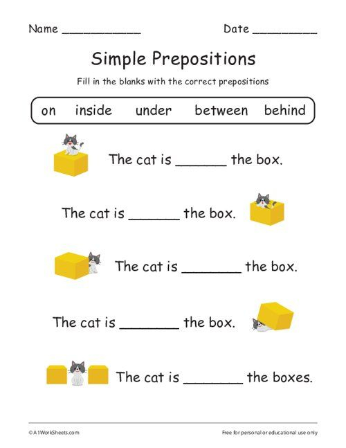 21 Preposition Worksheets For Kindergarten