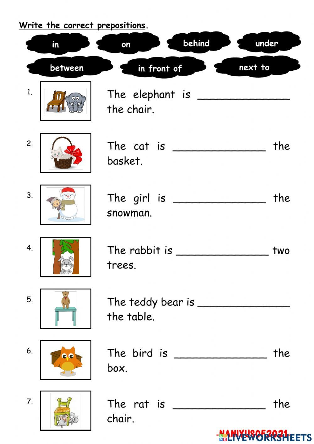 21 Preposition Worksheets For Kindergarten