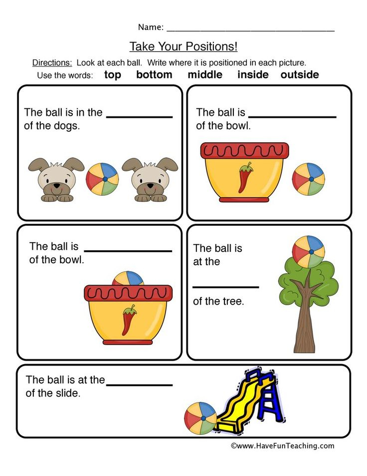 21 Preposition Worksheets For Kindergarten