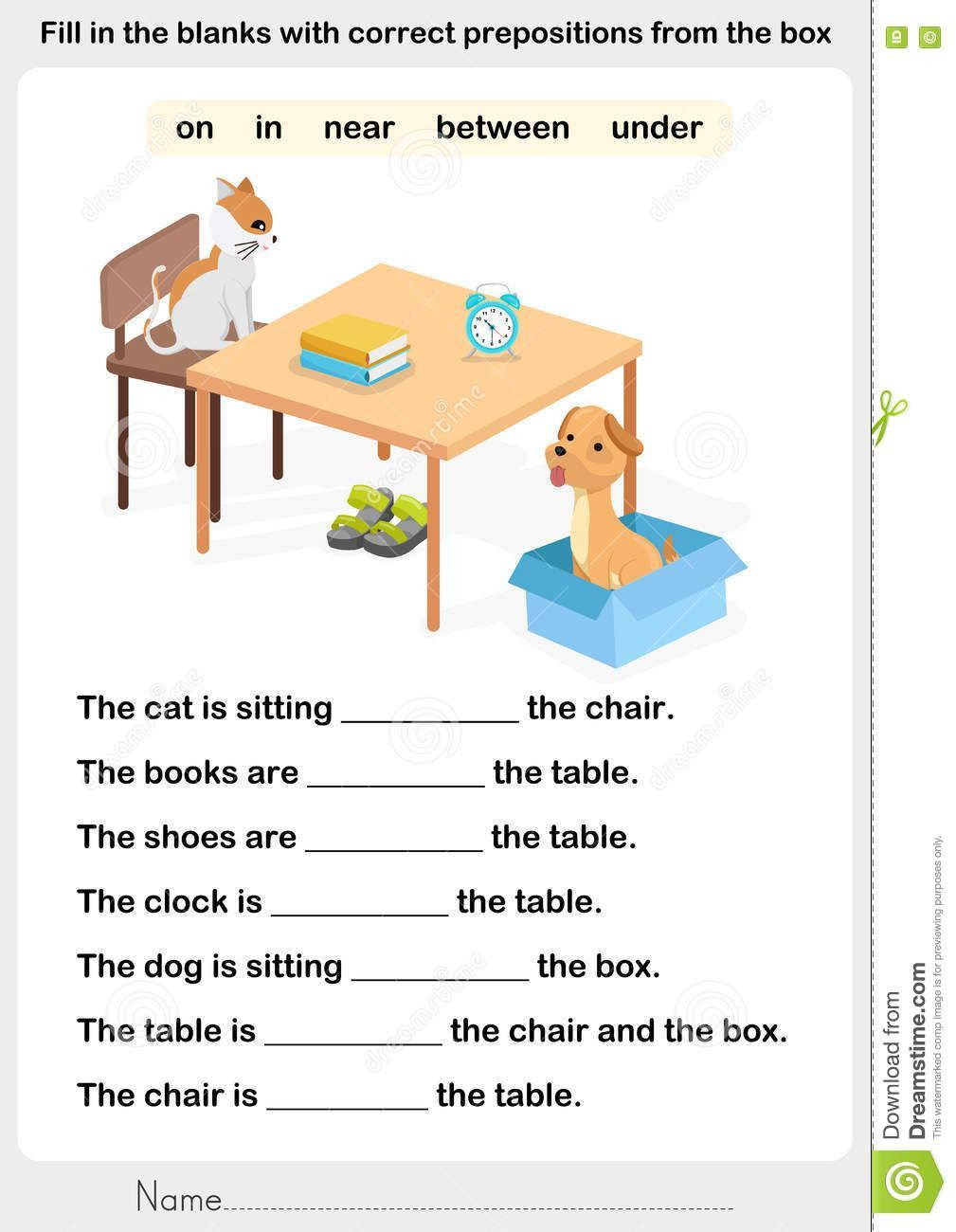21 Preposition Worksheets For Kindergarten