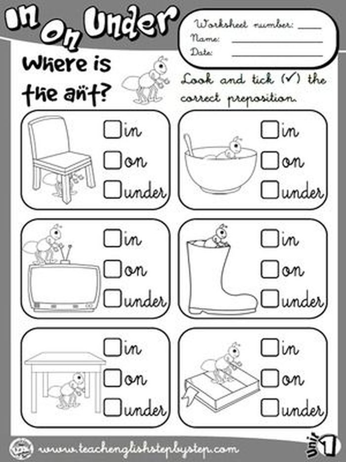 21 Preposition Worksheets For Kindergarten