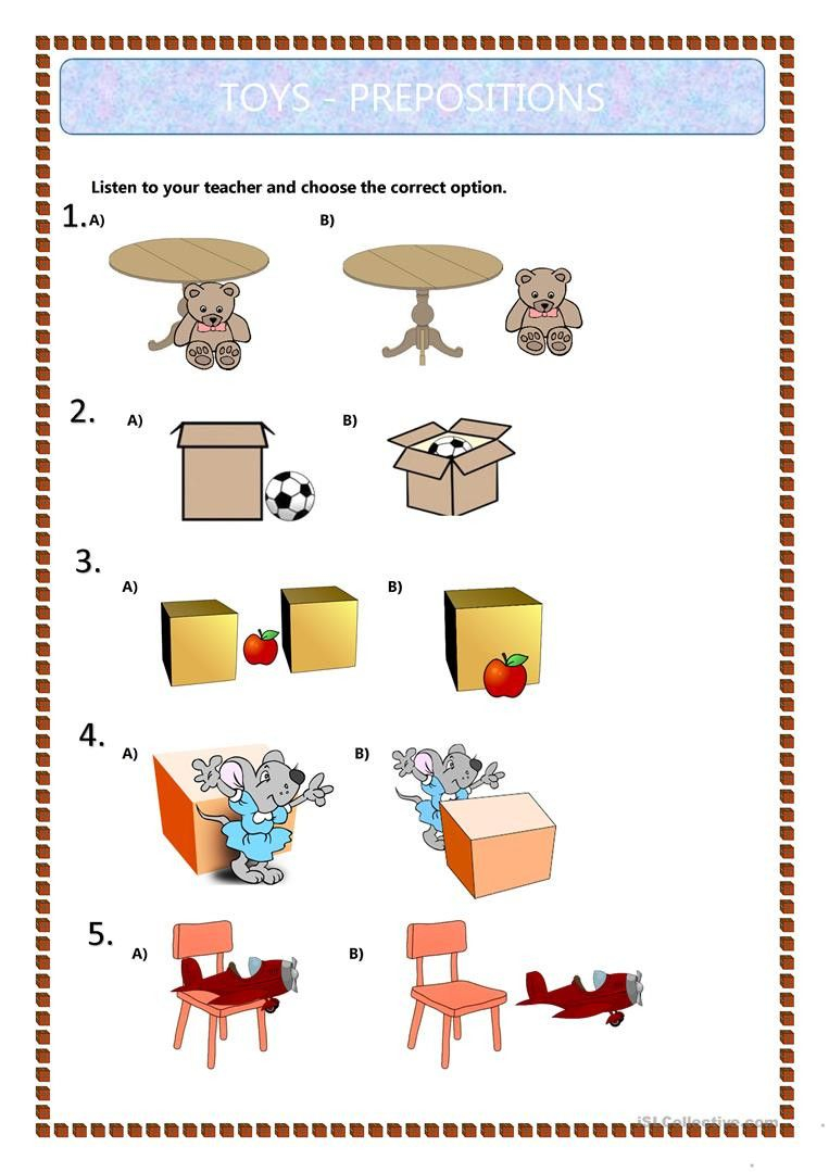21 Preposition Worksheets For Kindergarten