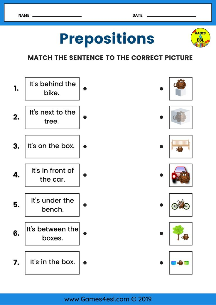 21 Preposition Worksheets For Kindergarten