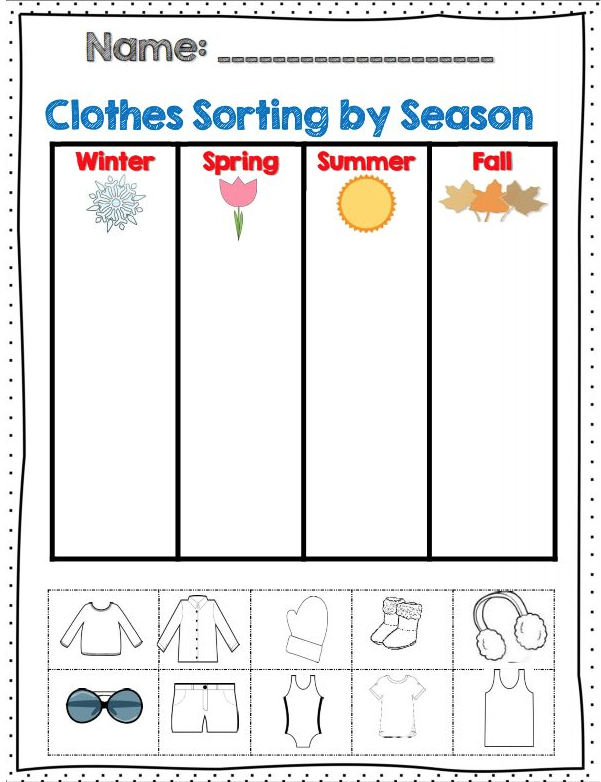 21 Seasons Of The Year Worksheets Kindergarten