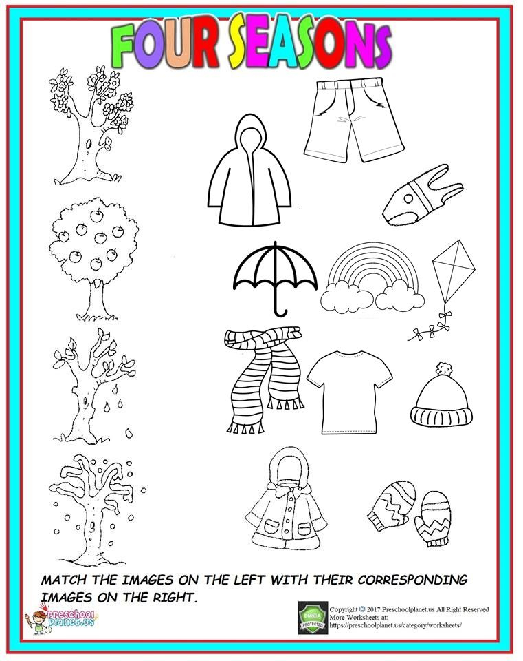 21 Seasons Of The Year Worksheets Kindergarten