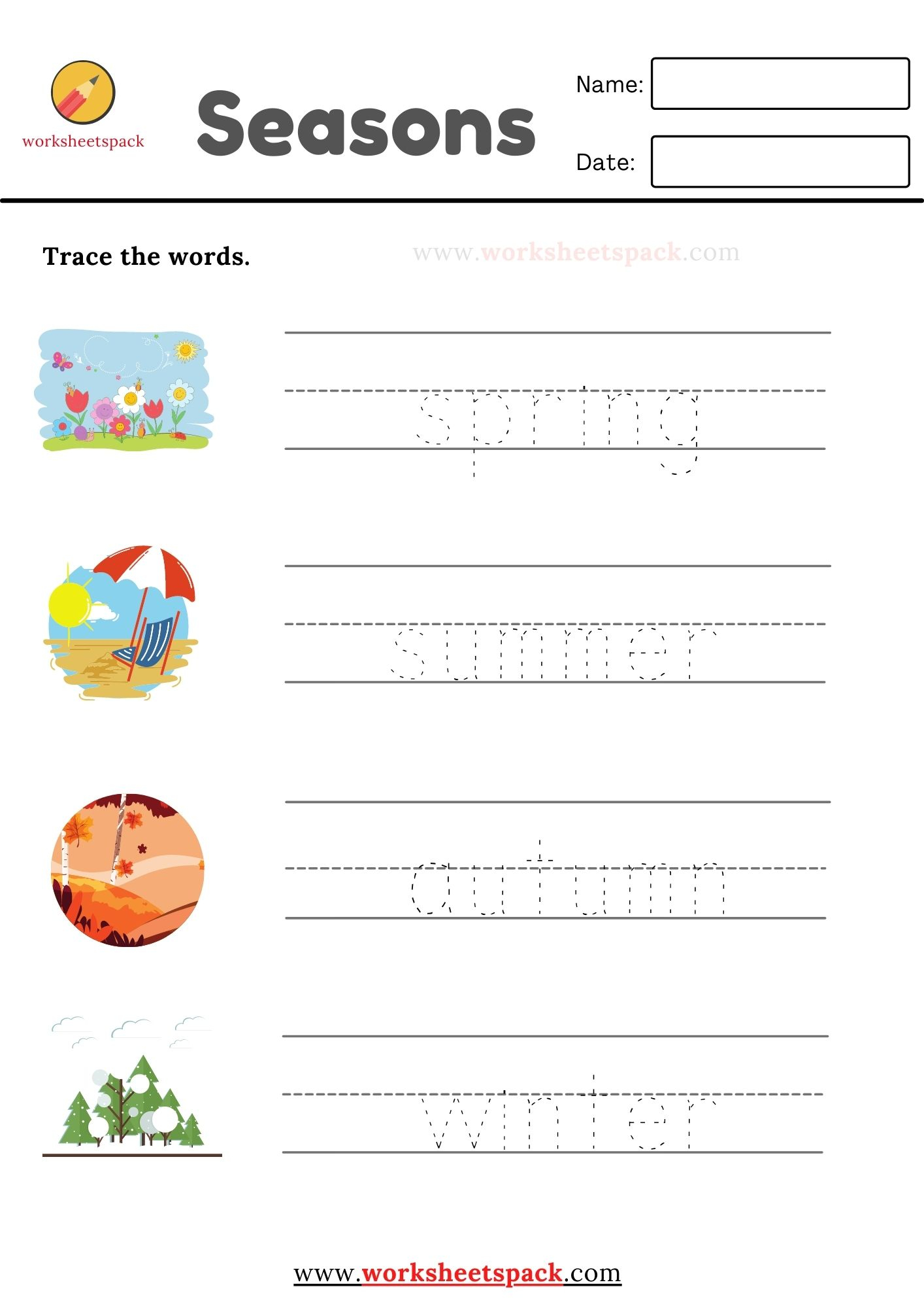 21 Seasons Of The Year Worksheets Kindergarten