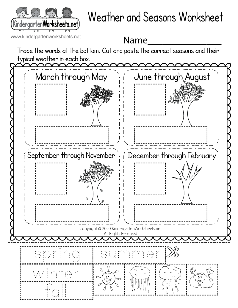 21 Seasons Of The Year Worksheets Kindergarten