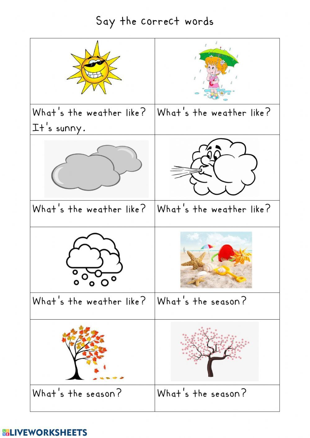21 Seasons Of The Year Worksheets Kindergarten