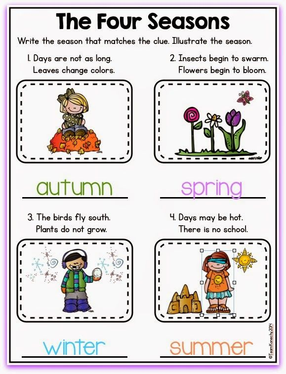 21 Seasons Of The Year Worksheets Kindergarten