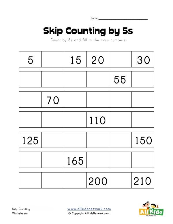21 Skip Counting Worksheets Kindergarten