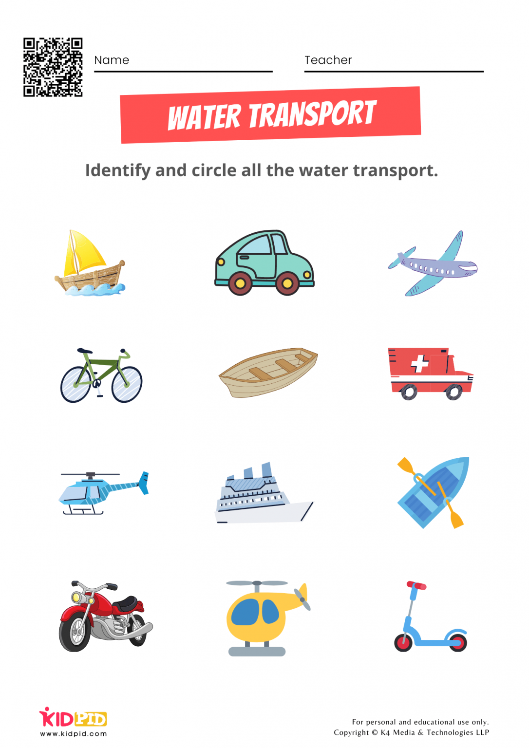 21 Water Transportation Worksheets For Kindergarten