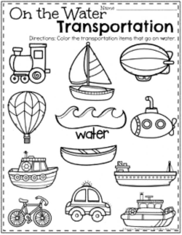 21 Water Transportation Worksheets For Kindergarten